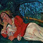 Хаим Сутин - Женщина, лежащая под деревом