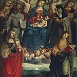 Мадонна с Младенцем со святыми Франциском, Кларой, Маргаритой, Марией Магдалиной и ангелами, Лука Синьорелли