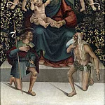 Luca Signorelli - The enthroned Madonna with the saints Onuphrius and Rochus