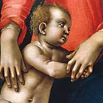Лука Синьорелли - Мадонна с Младенцем, Святая Троица, архангелы и святые, деталь