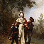 Королева Луиза с сыновьями в парке Луизенваль
