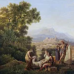 Адольф Зенф - Идеализированный греческий пейзаж с отдыхающими пастухами