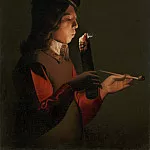 Жорж де Латур - Юноша, раздувающий огонь (Курильщик)
