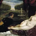 Titian (Tiziano Vecellio) - Venus recreándose con el Amor y la Música