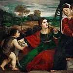 Madonna and child with Saint Agnes and Saint John Baptist, Titian (Tiziano Vecellio)