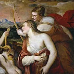Titian (Tiziano Vecellio) - Venus Blindfolding Cupid