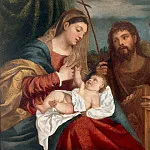 Ян Брейгель Старший - Мадонна с Младенцем, Иоанн Креститель и святая Цецилия (мастерская Тициана)
