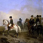 Emperor Napoleon I and his staff on horseback, Horace Vernet