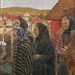 Жёны рыбаков, возвращающиеся из церкви, Карл Вильгельмсон