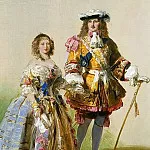 Франц Ксавьер Винтерхальтер - Королева Виктория и принц Альберт в костюмах времен Карла II (этюд)