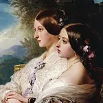 Franz Xavier Winterhalter - The cousins: Queen Victoria and Victoire, Duchesse de Nemours