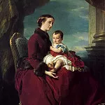 The Empress Eugenie Holding Louis Napoleon, the Prince Imperial, on her Knees, Franz Xavier Winterhalter