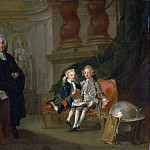 Принц Джордж и принц Эдвард Август, сыновья Фредерика, принца Уэльского, со своим наставником, Эдвард Мэтью Уорд