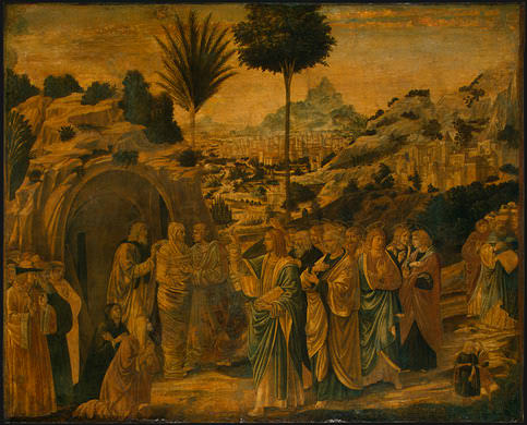 Gozzoli The Raising of Lazarus, probably 1497, 65.5x80.5 cm,. Беноццо Гоццоли