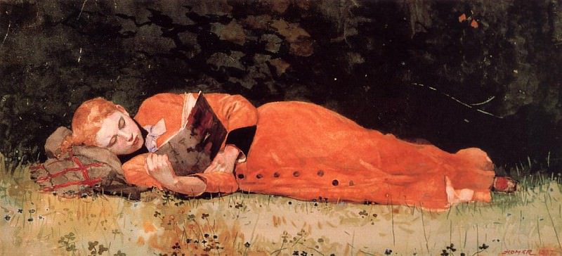 The New Novel aka Book. Winslow Homer