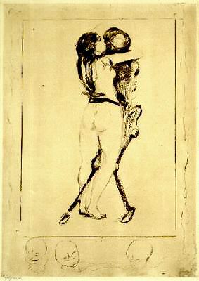 Девушка и смерть, 1894. Эдвард Мунк