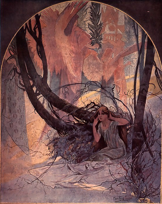 Пасхальные колокола, пробудившаяся природа, 1896. Альфонс Мария Муха