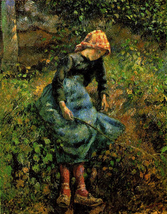 Пастушка (Юная крестьяночка с прутиком) (1881). Камиль Писсарро