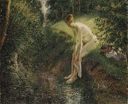 Pissarro Bather in the Woods 1895. Camille Pissarro