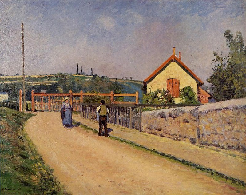 Переход в Ле Пати через железную дорогу (1873-74). Камиль Писсарро