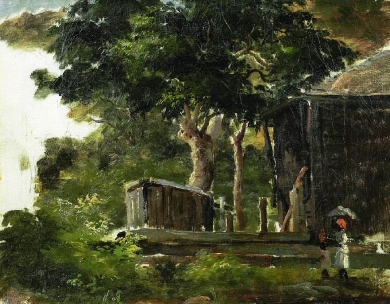 Пейзаж с домом в лесу, Сан-Тома, Антильские о-ва 1854-55. Камиль Писсарро