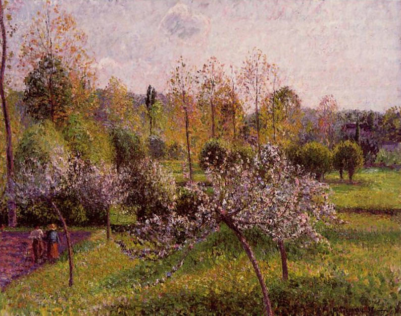 Цветущие яблони, Эраньи (1895). Камиль Писсарро