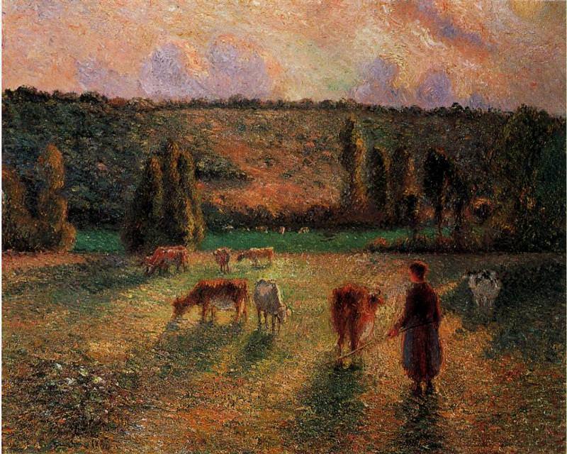 Пастушка рядом с Эраньи (1884). Камиль Писсарро