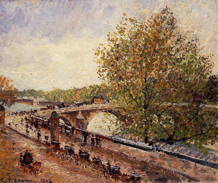 Королевский мост - Пасмурный весенний день (1902). Камиль Писсарро