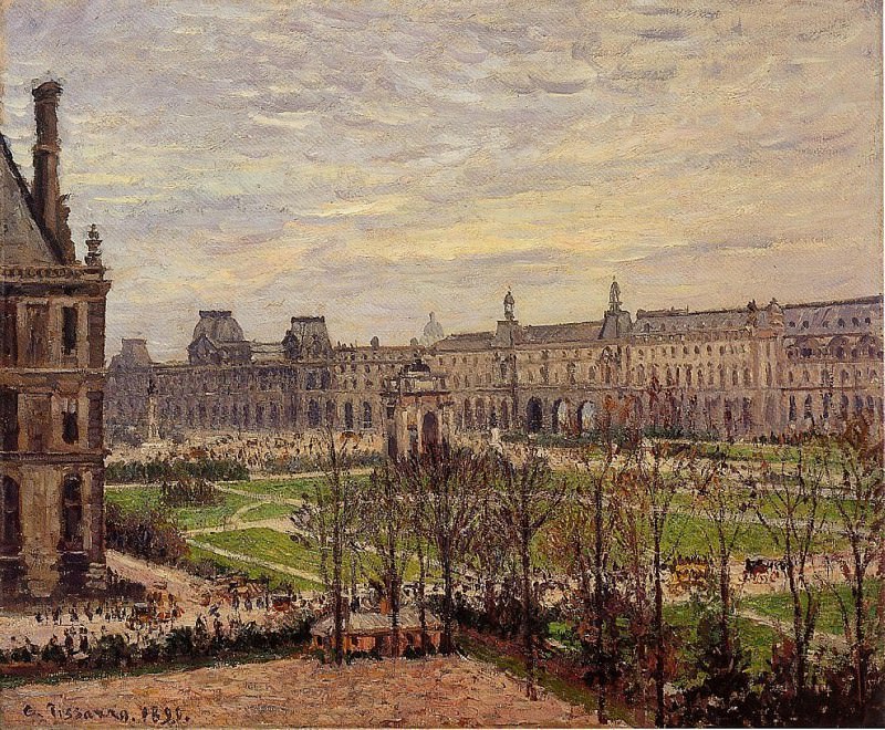 Площадь Каррузель - Пасмурная погода (1883). Камиль Писсарро
