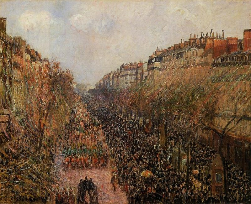 Бульвар Монмартр - Последний день карнавала перед постом (Марди-Гра) (1897). Камиль Писсарро