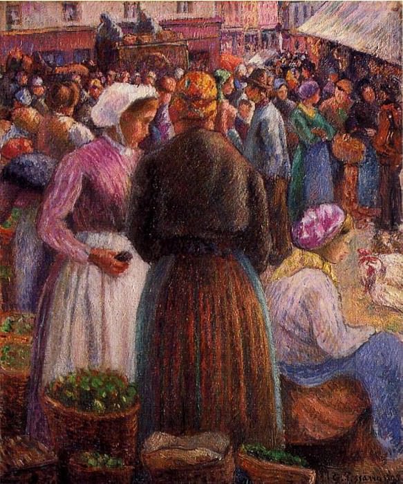 Рынок в Понтуазе (1895). Камиль Писсарро