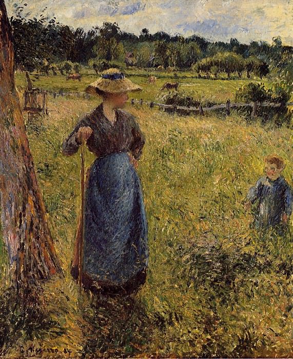 Женщина за ворошением сена (1884). Камиль Писсарро