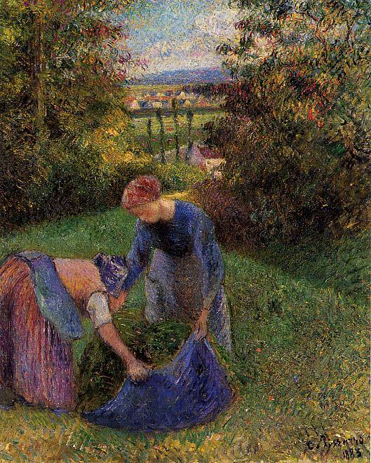 Женщины, набирающие траву (1883). Камиль Писсарро