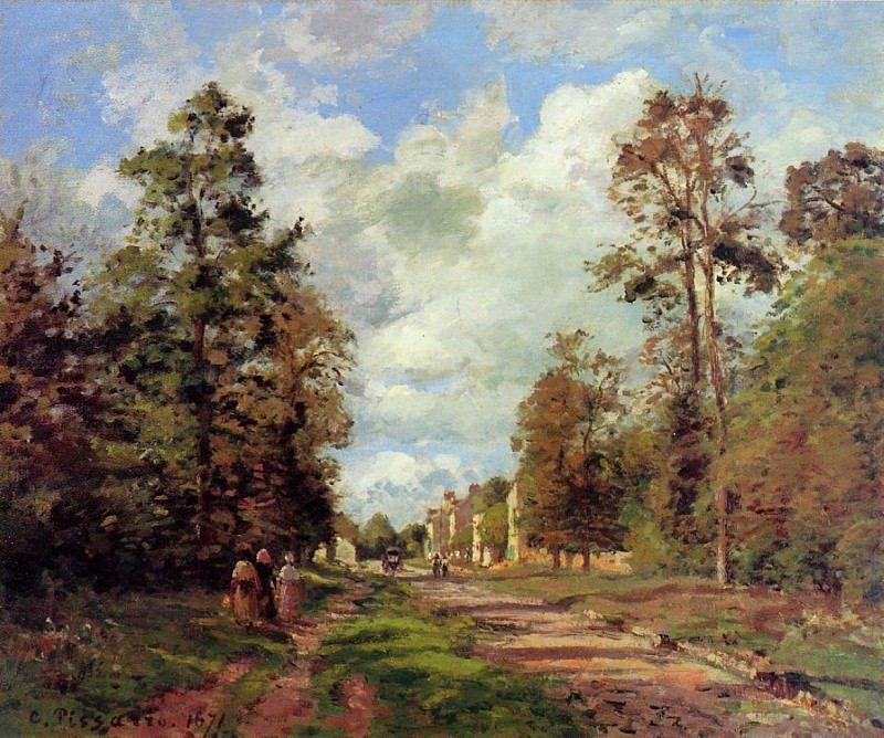 Дорога в Лувесьен у лесной опушки (1871). Камиль Писсарро