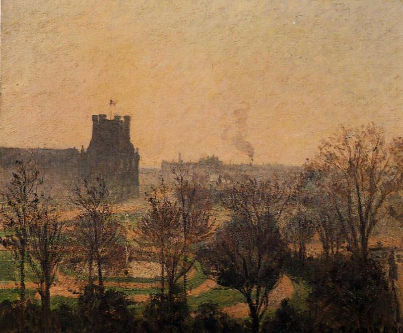 Сад Лувра - впечатление от тумана (1899). Камиль Писсарро