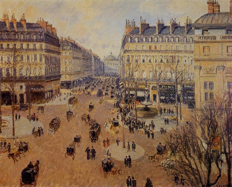 Площадь Французского Театра - послеполуденное солнце зимой (1898). Камиль Писсарро