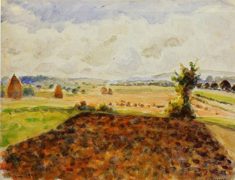 Пейзаж в Эраньи, ясный день (1890). Камиль Писсарро