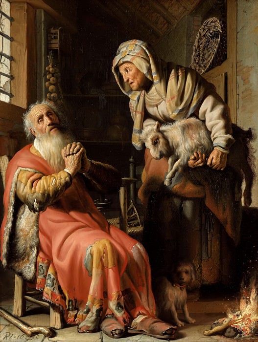 Tobit en Anna met het bokje. Rembrandt Harmenszoon Van Rijn