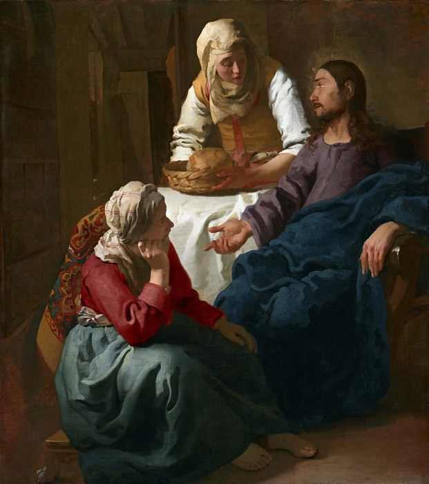Christ in the house of Martha and Maria. Johannes Vermeer