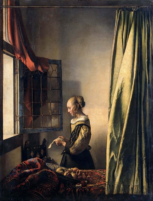 Girl Reading a Letter at an Open Window. Johannes Vermeer