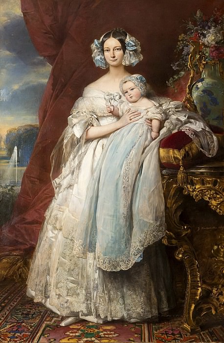 Елена-Луиза Мекленбург-Шверин, герцогиня Орлеанская, с сыном графом Парижским. Франц Ксавьер Винтерхальтер