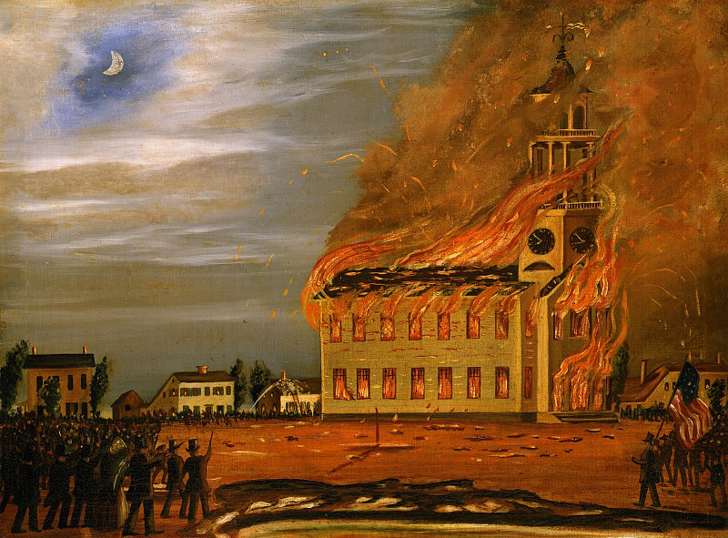 John Hilling - Burning of Old South Church, Bath, Maine. National Gallery of Art (Washington)
