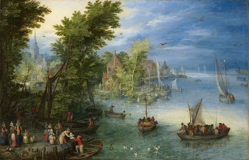 River Landscape. Jan Brueghel The Elder