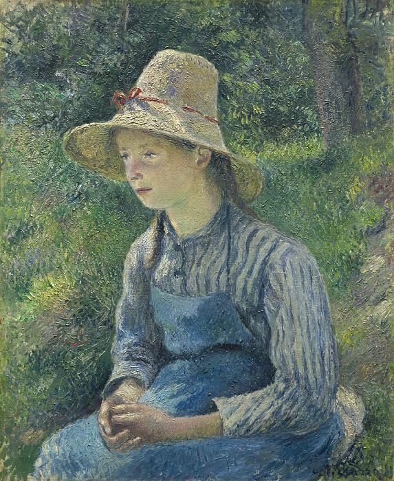 Писсаро, Камиль - Крестьянская девушка в соломенной шляпе. Национальная галерея искусств (Вашингтон)