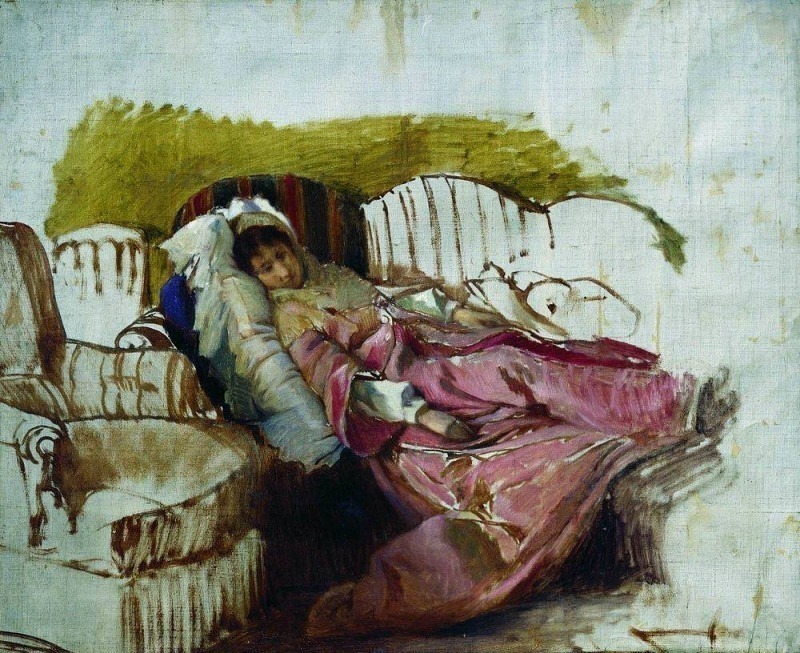 На диване. Илья Ефимович Репин