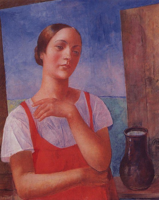 Девушка в сарафане. 1928. Петров-Водкин Кузьма Сергеевич
