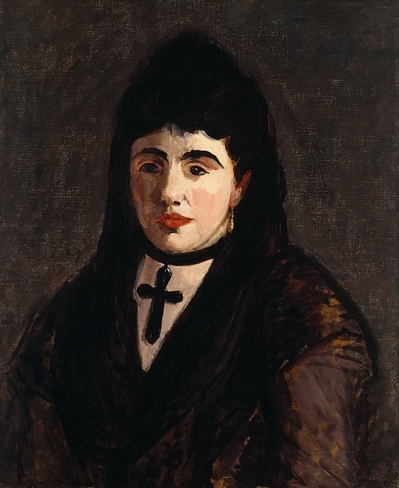 Spanish Woman Wearing a Black Cross. Édouard Manet