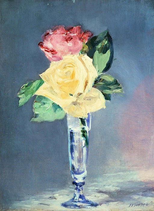 Roses in a Champagne Glass. Édouard Manet