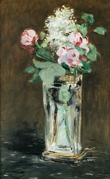 Flowers in a crystal vase. Édouard Manet