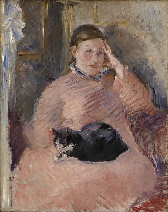Woman with a Cat (Portrait of Madame Manet). Édouard Manet